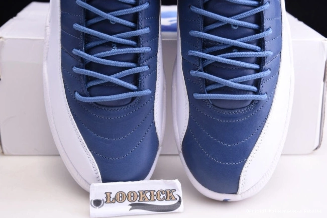Official Maikesneakers Stone 12 Blue Air Retro Jordan 130690-404 0811